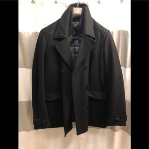 Kenneth Cole Mens Double Breasted Wool Peacoat